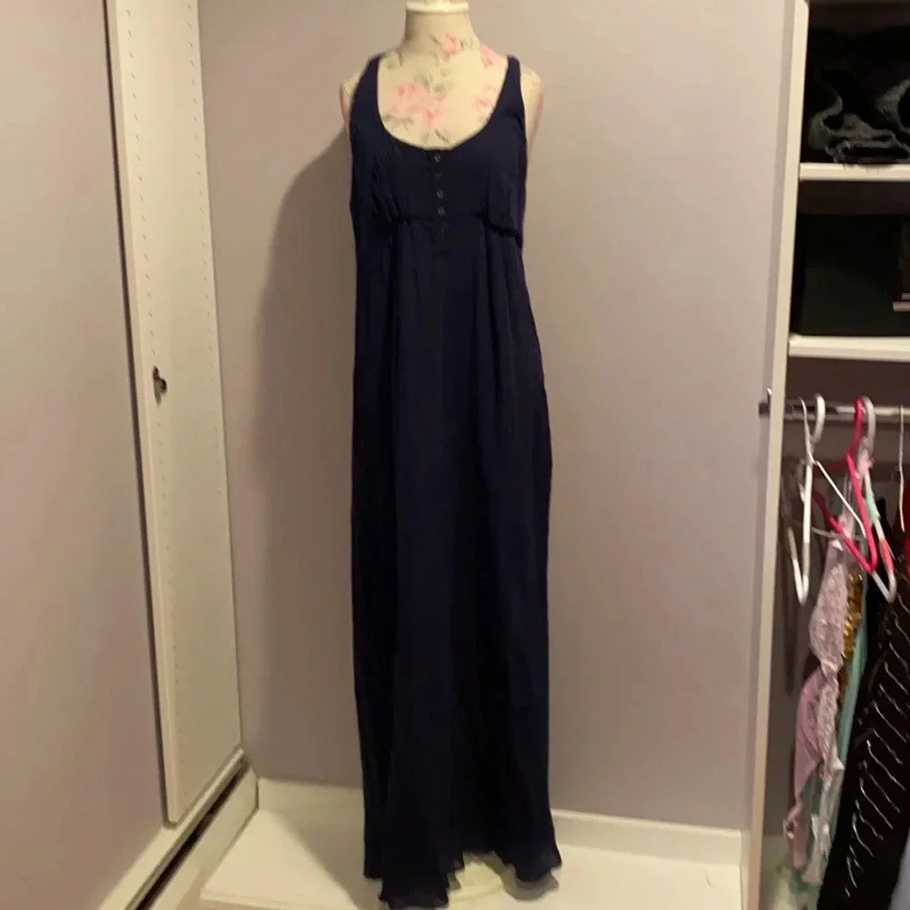 Soft Joie lined navy maxi racer back dress size small